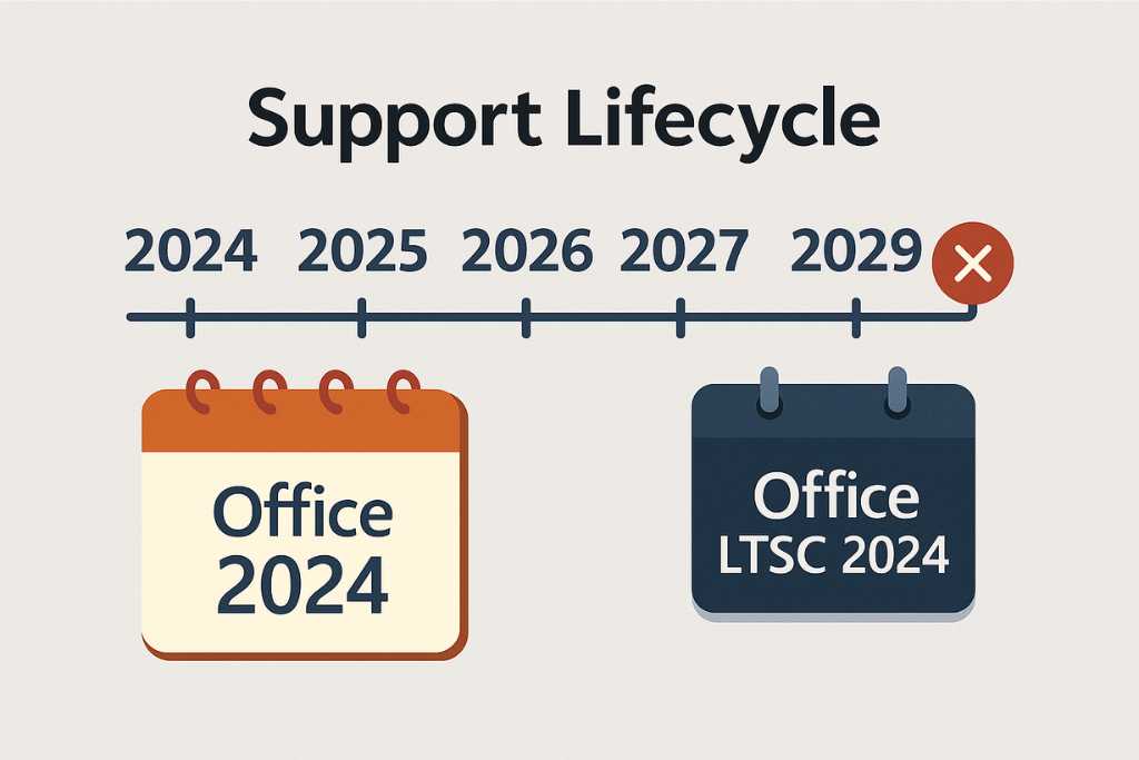 4 support lifecycle timeline (2024–2029)