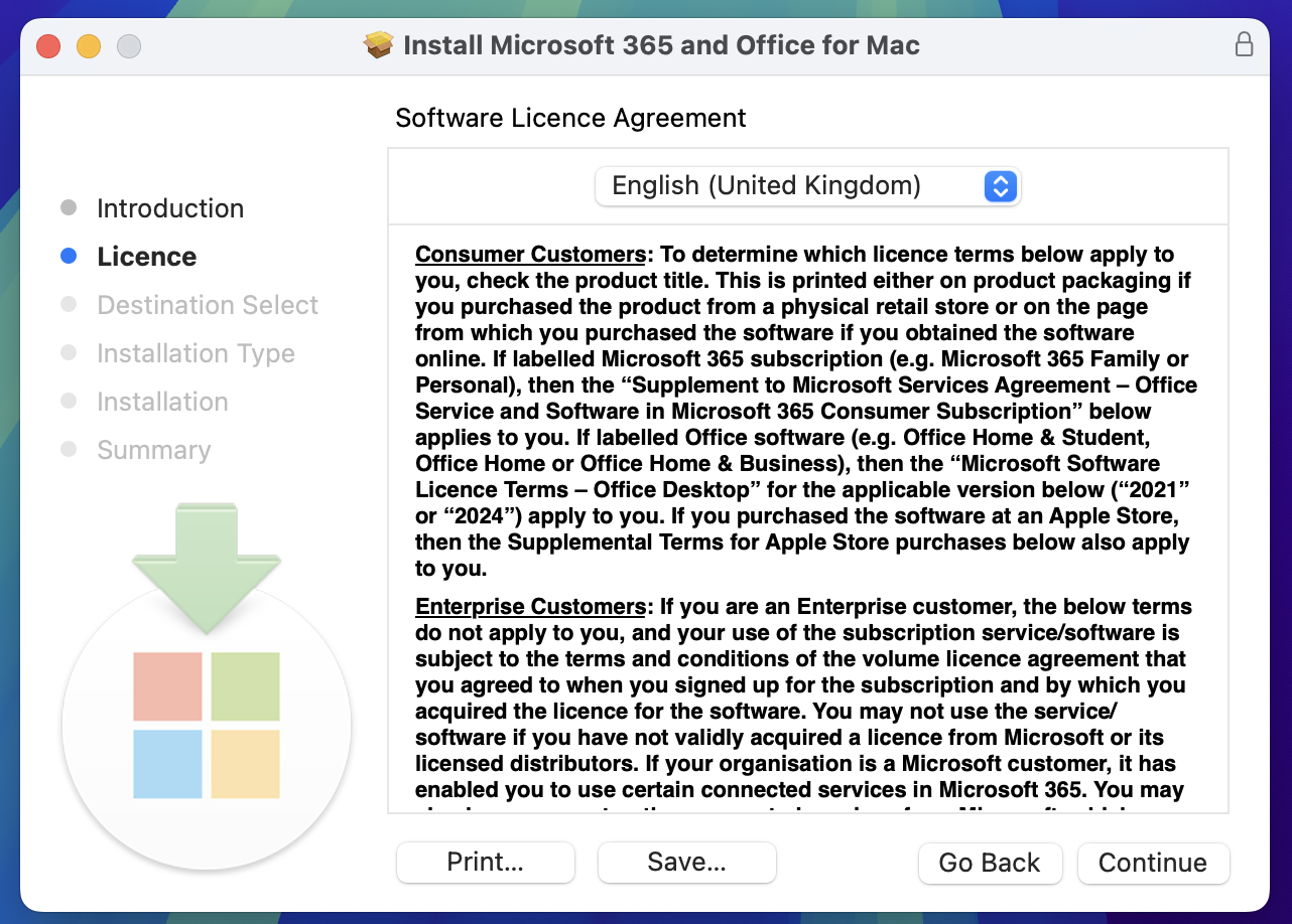 accept license office mac