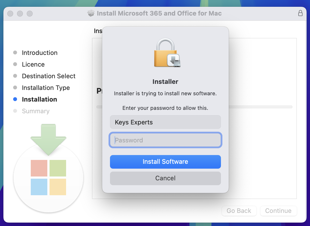 authenticate admin password office mac