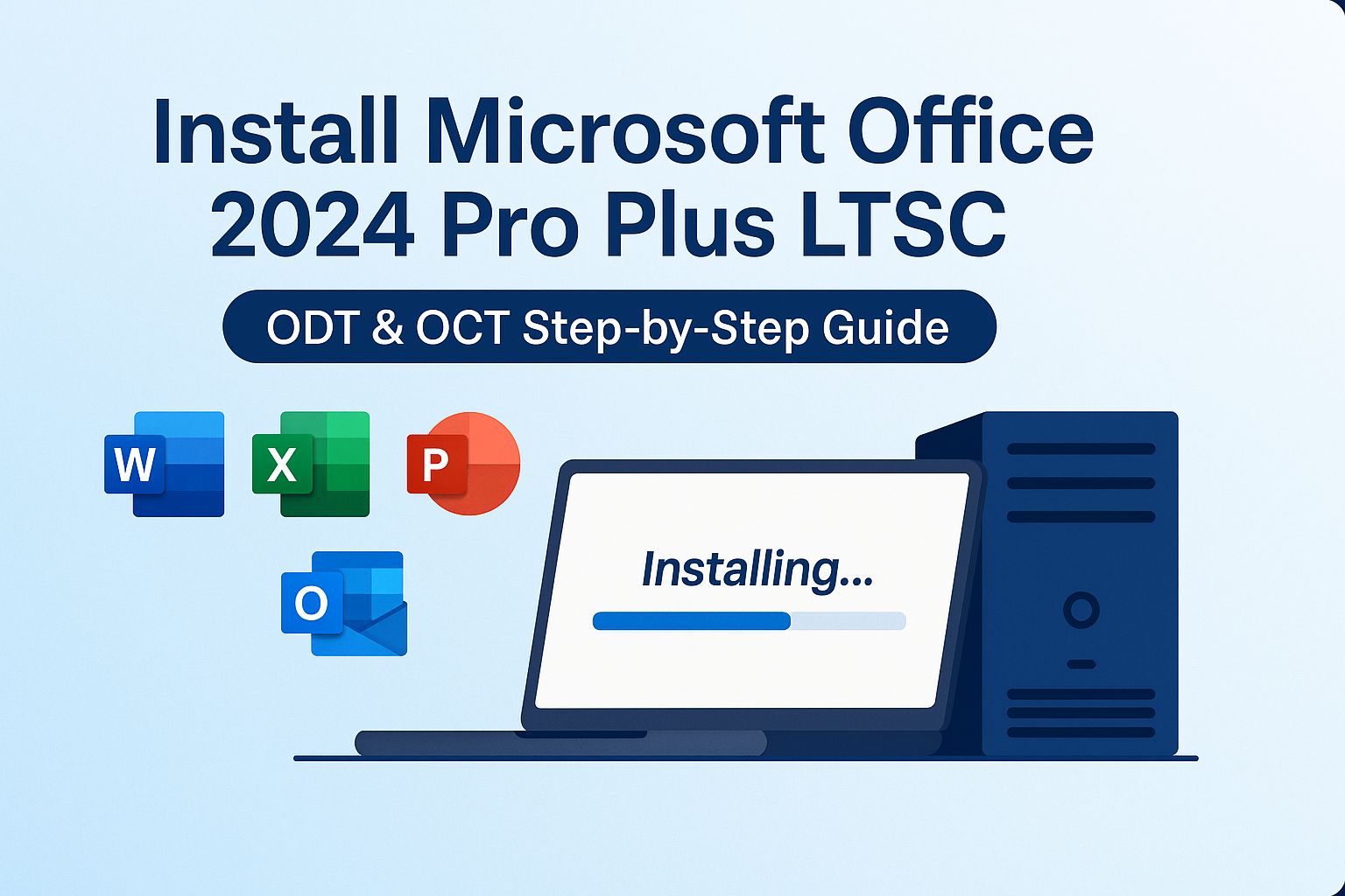 install office 2024 pro plus ltsc odt oct steps