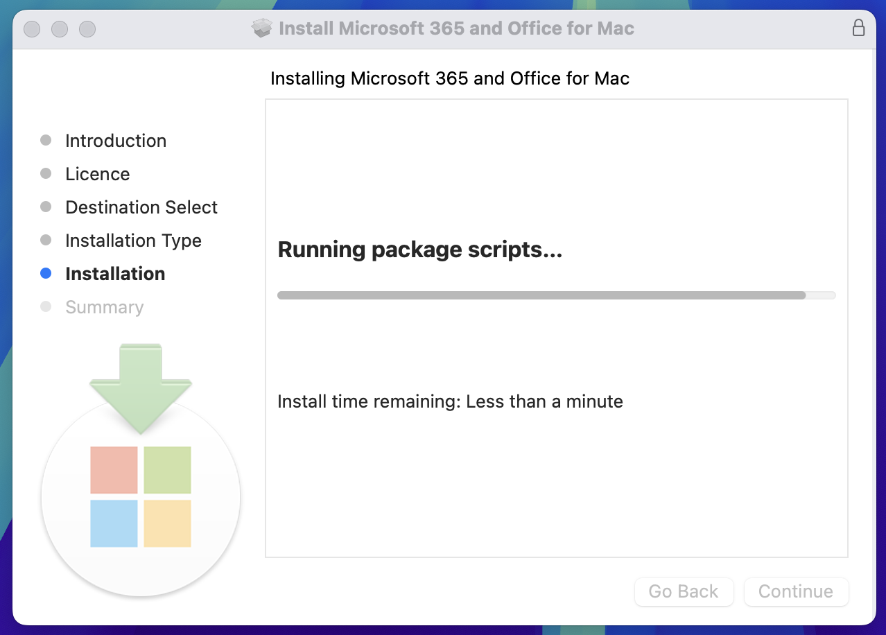 running installation scripts office mac