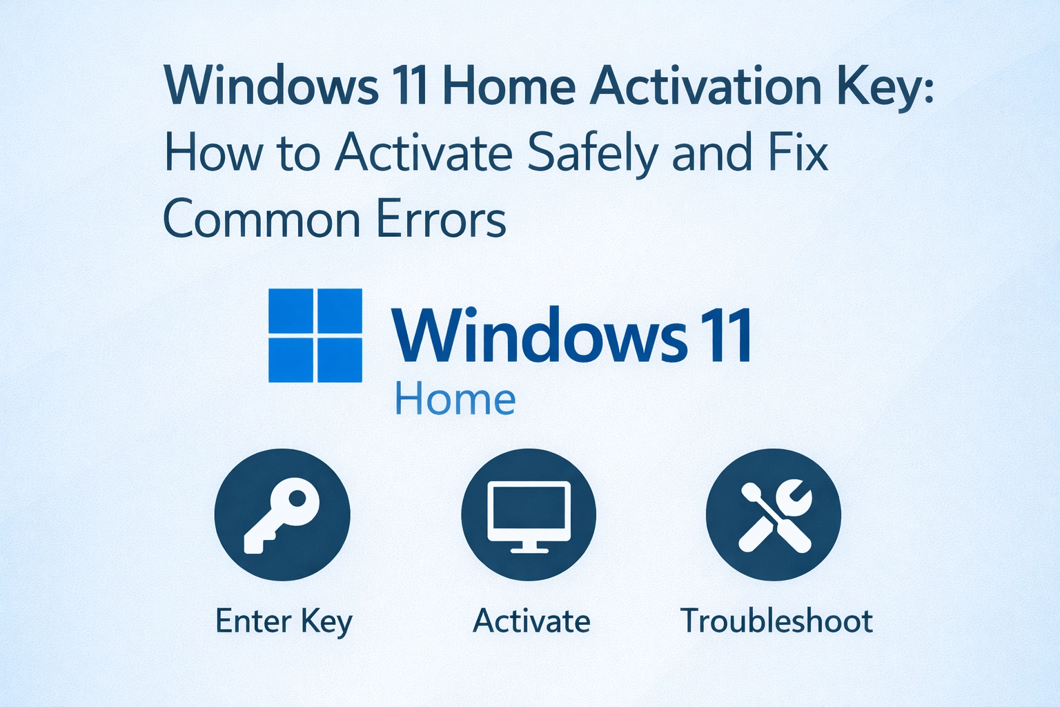 Windows 11 Home Activation Key How to Activate Safely and Fix Common Errors
