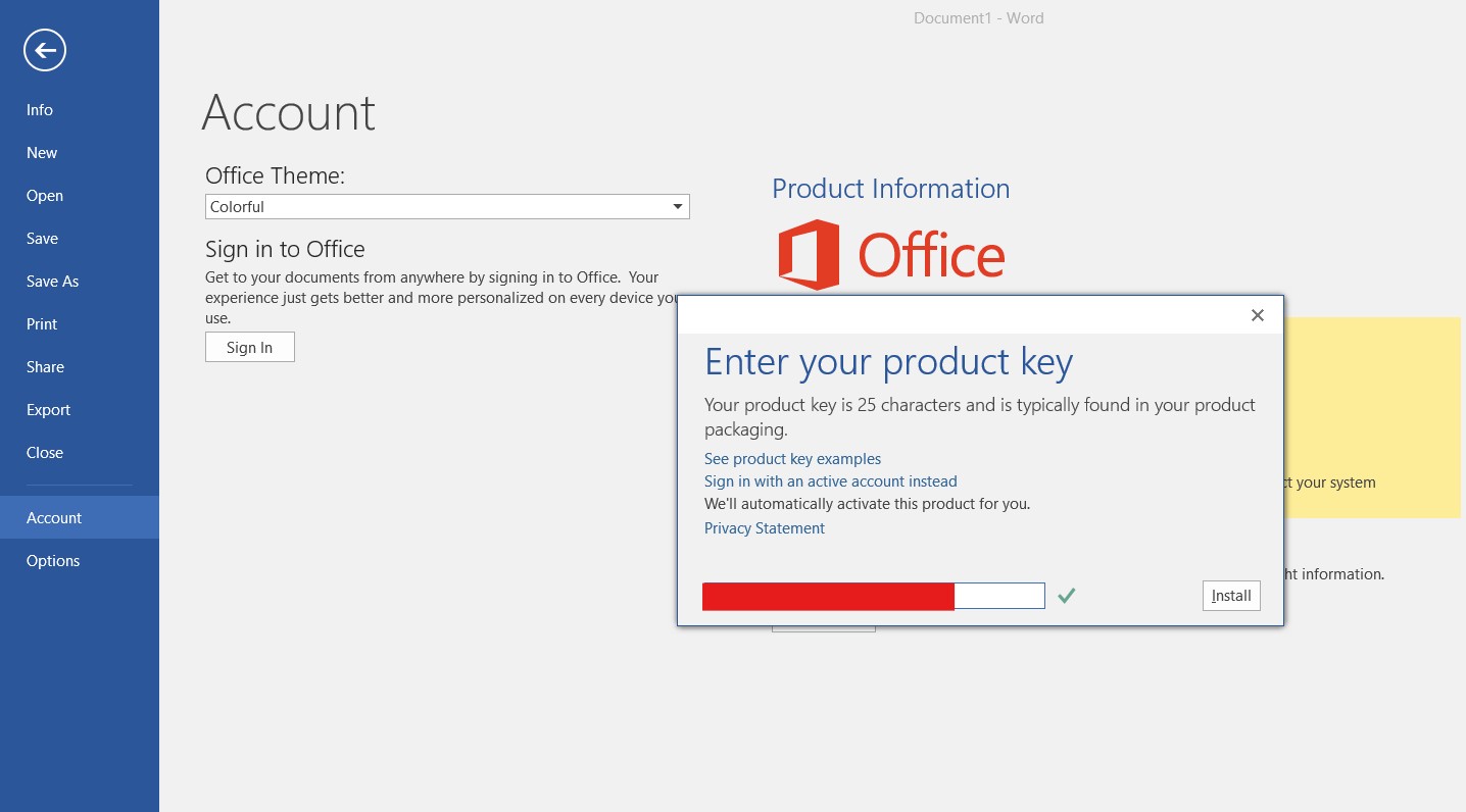 Step 11 enter product key