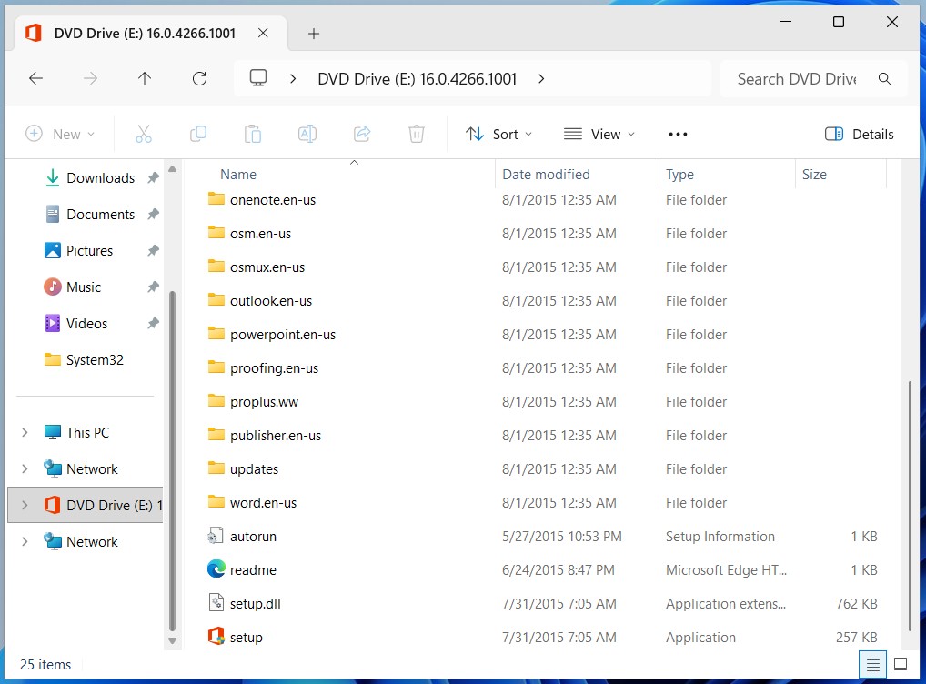 Open Office 2016 setup file